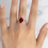 Flora Oval Ruby Cocktail Ring