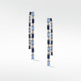 Blue Dahlia Tennis Drop Earrings