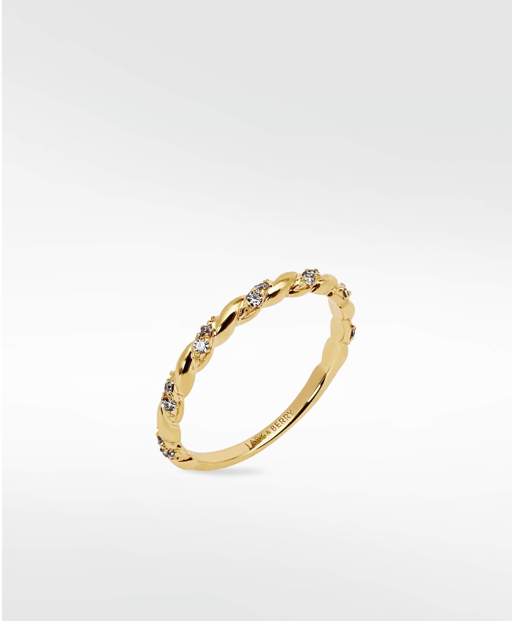 Alicia Delicate Diamond Twist Ring in 14K Gold - Lark and Berry