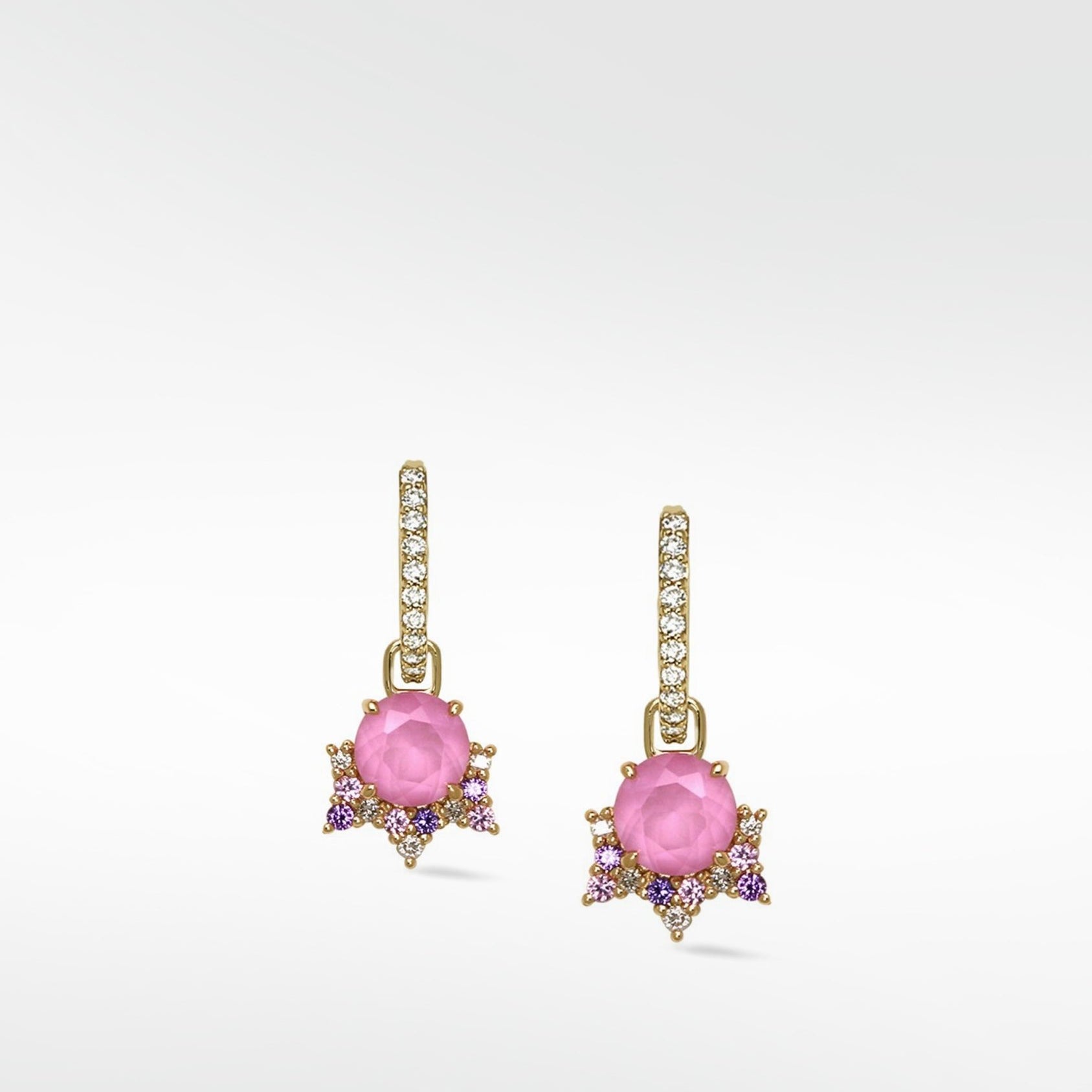 Detachable Pink Sapphire Celestial Drop Earrings - Lark and Berry