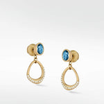 Dune Blue Drop Earrings in Solid 14K Yellow Gold - Lark and Berry