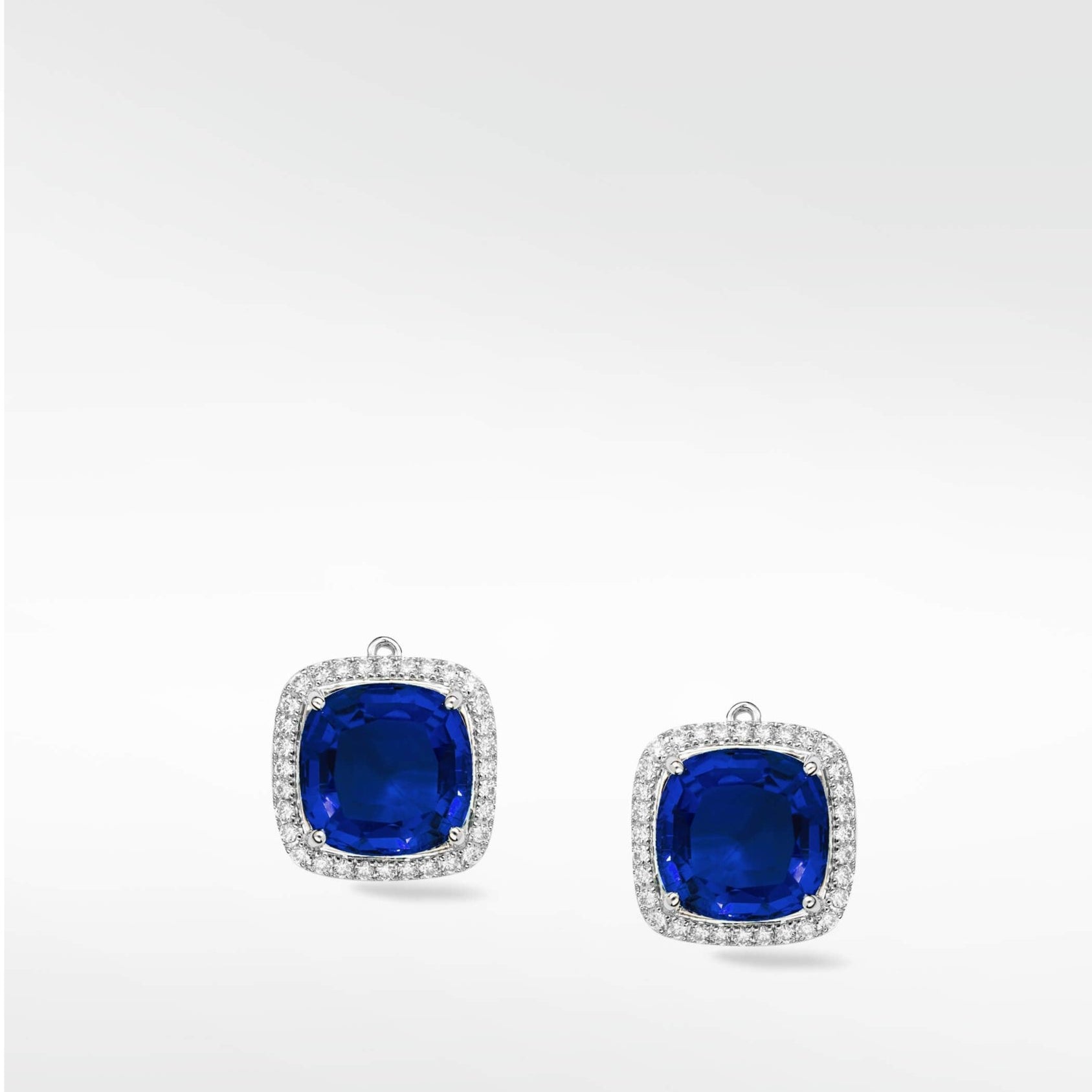 Flora Blue Sapphire Detachable Drops in Solid 18K White Gold - Lark and Berry