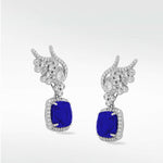 Flora Blue Sapphire Detachable Drops in Solid 18K White Gold - Lark and Berry