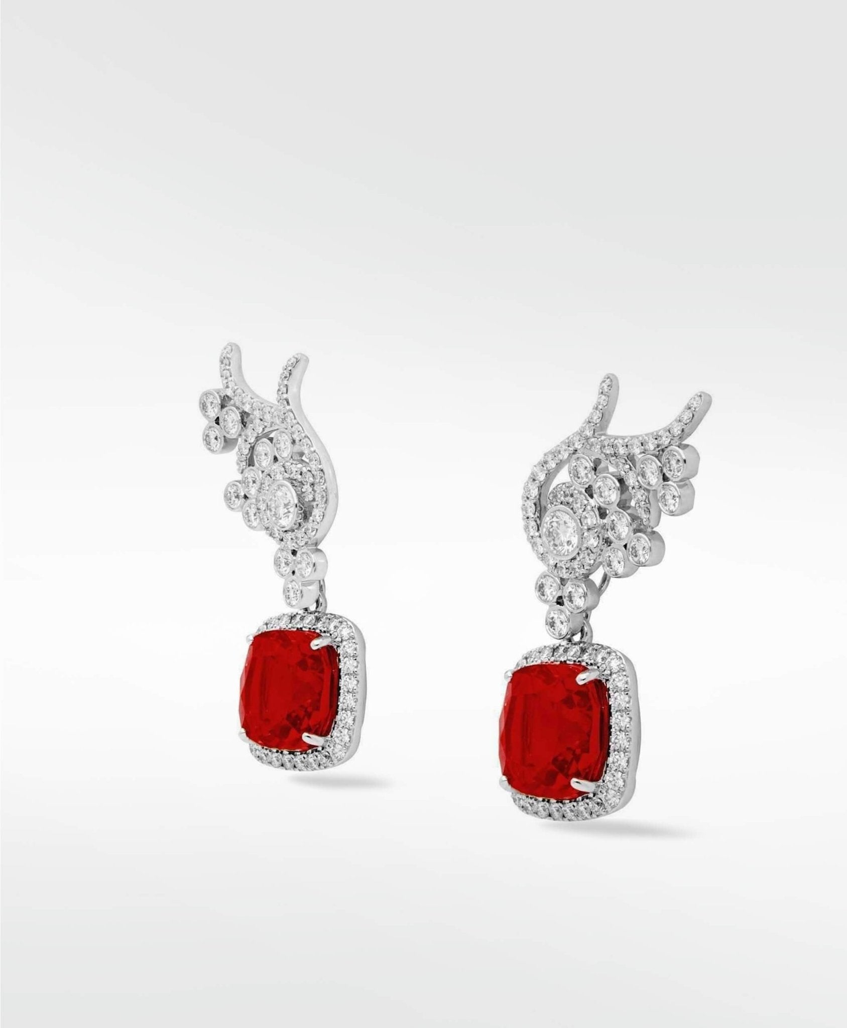 Flora Diamond Earrings (without detachable drops) in Solid 18K White Gold - Lark and Berry