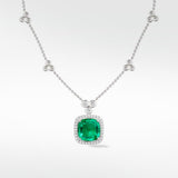 Flora Emerald Detachable Pendant in Solid 18K Gold - Lark and Berry