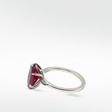 Flora Oval Ruby Cocktail Ring in 18k White Gold - Lark and Berry