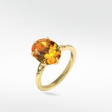 Flora Oval Yellow Sapphire Cocktail Ring - Lark and Berry