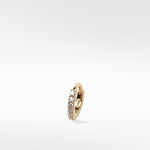 Modernist Diamond Pavé Mini Hoop Earring in 14K Yellow Gold - Various Hoop Sizes - Lark and Berry