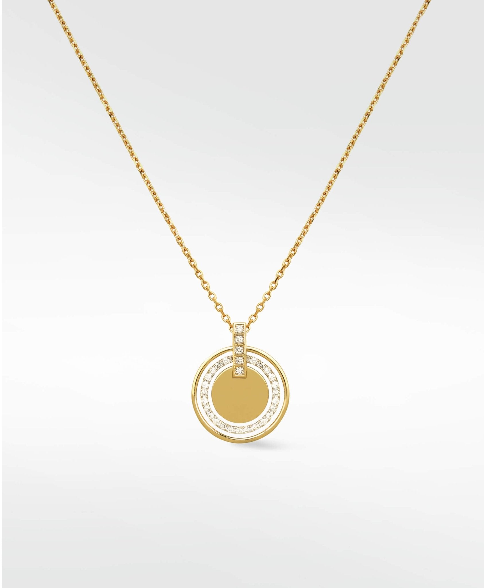 Solar Engravable Pendant in 14K Yellow Gold - Lark and Berry