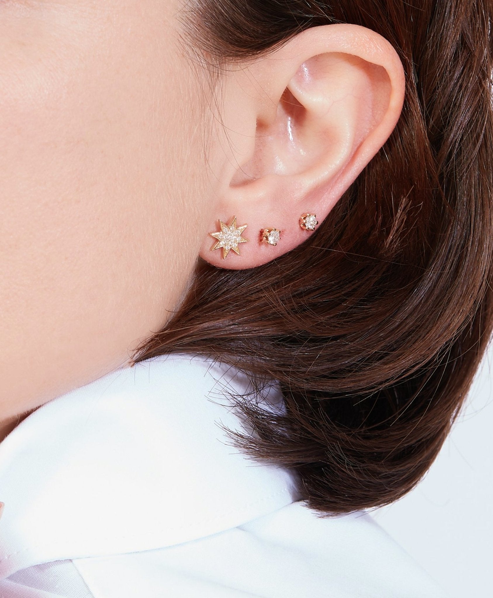 Star Diamond PavŽ Stud Earrings in 14K Gold - Lark and Berry