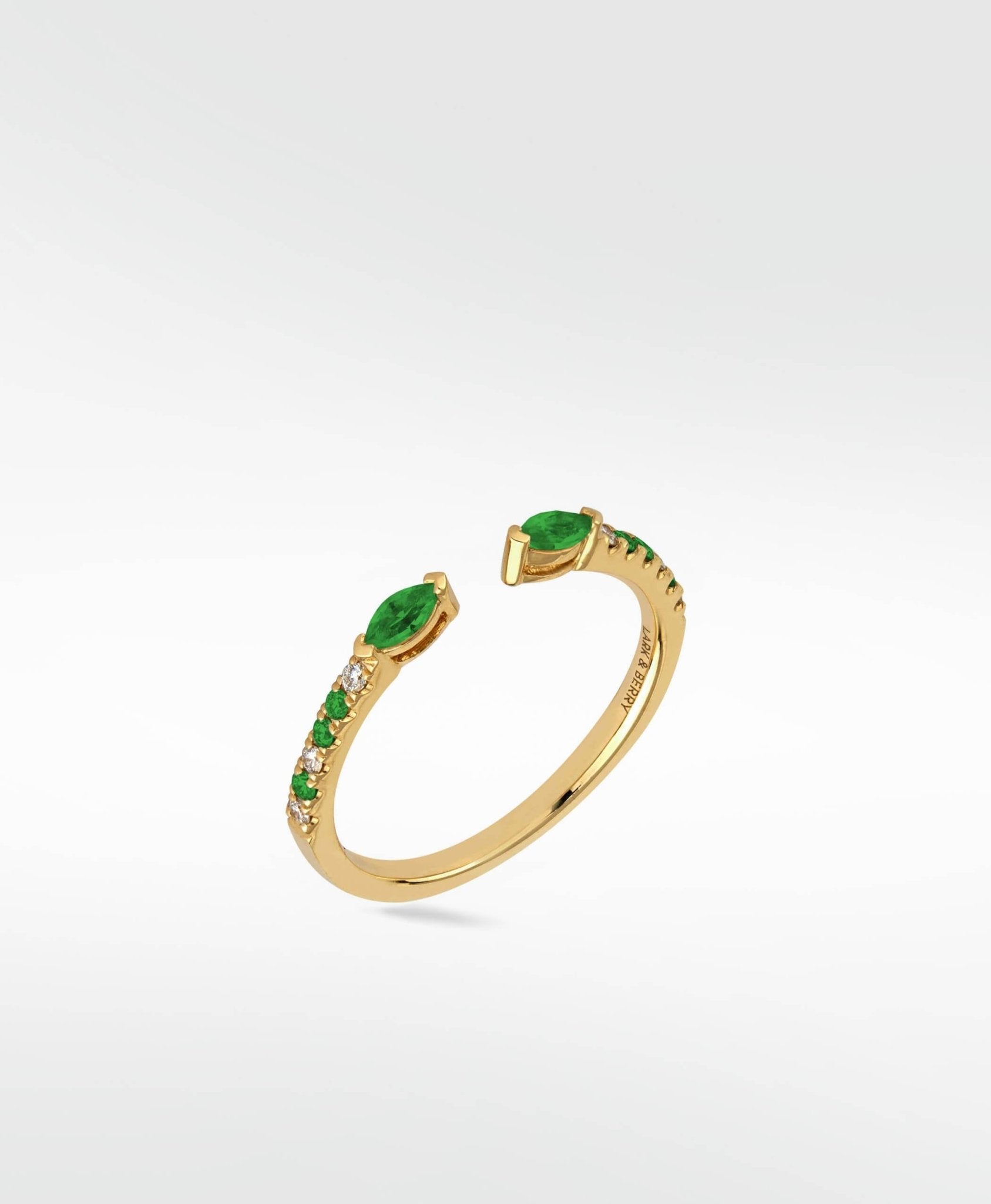 Veto Open Stackable Ring- Emerald in 14K Gold - Lark and Berry