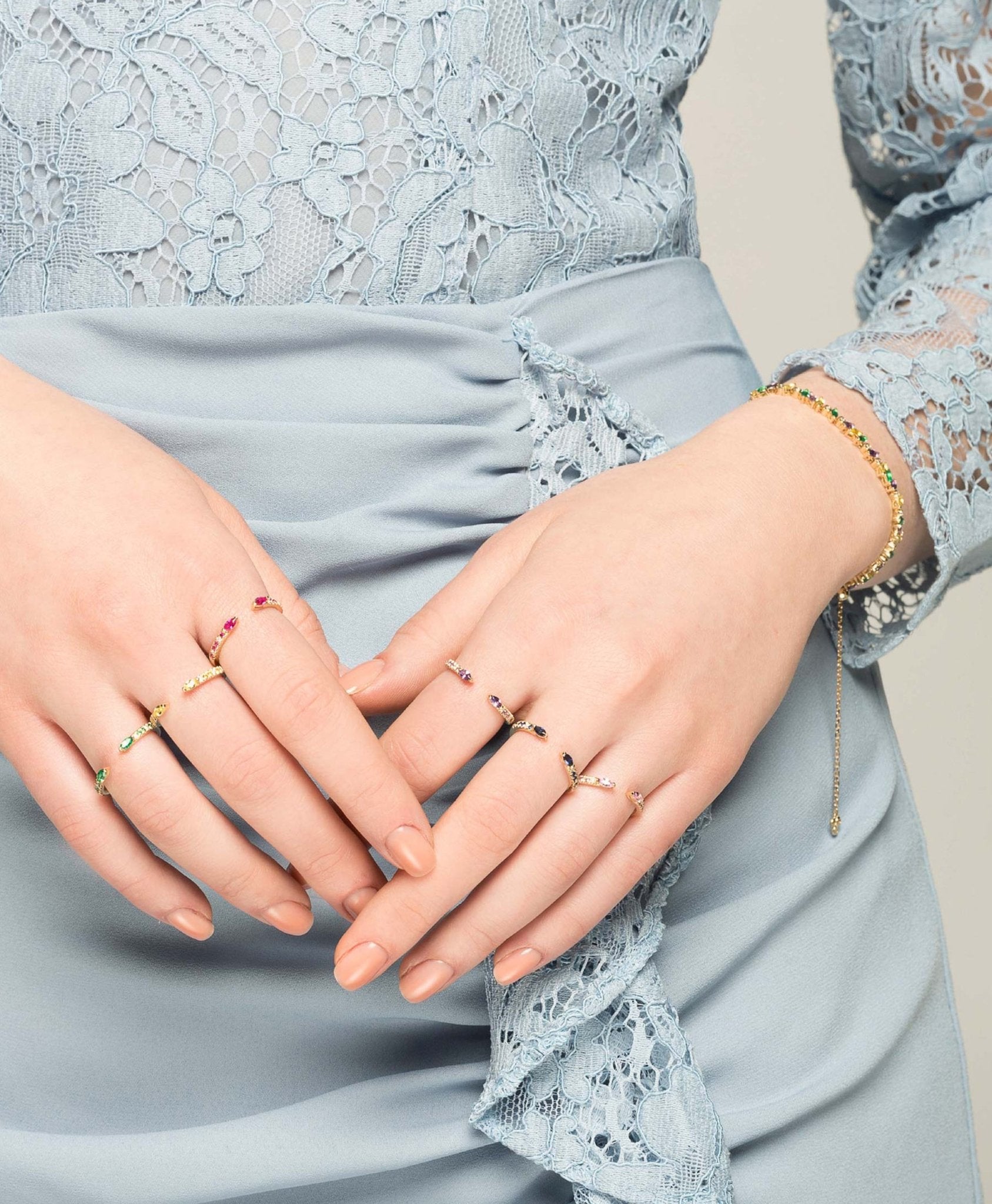 Veto Open Stackable Ring- Yellow Sapphire in 14K Gold - Lark and Berry