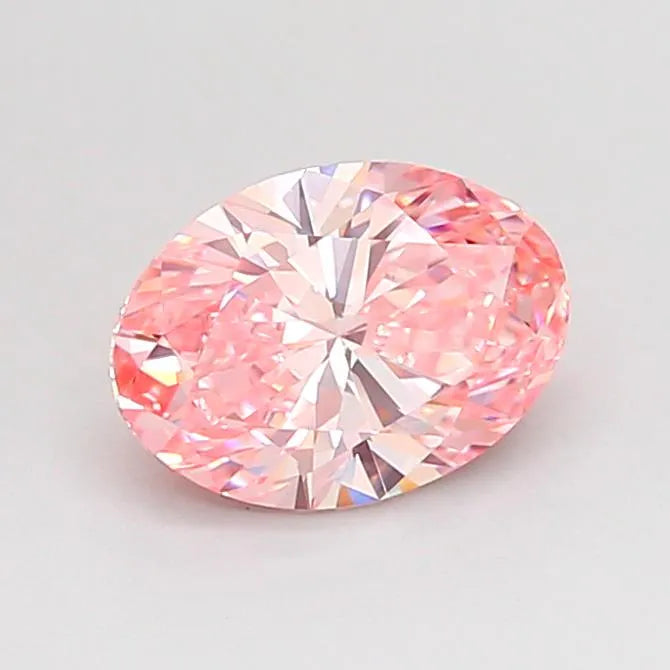 1.02ct Oval Lab Grown Diamond (Colour Fancy Vivid Pink, Clarity VS1, IGI Certified)