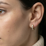 Modernist Princess Cut Diamond Hoop