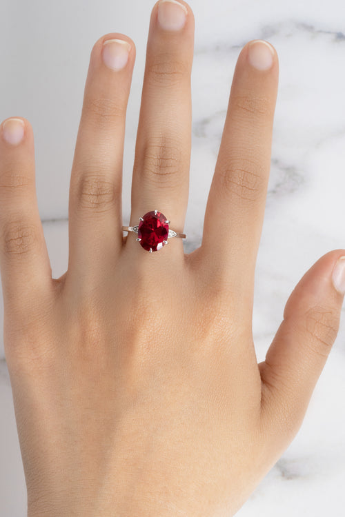 Flora Oval Ruby Cocktail Ring