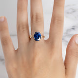Flora Oval Blue Sapphire Cocktail Ring