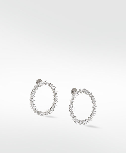 Veto Bright Sapphire and Diamond Hoops