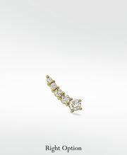Shooting Star Diamond Crawler Stud Earring