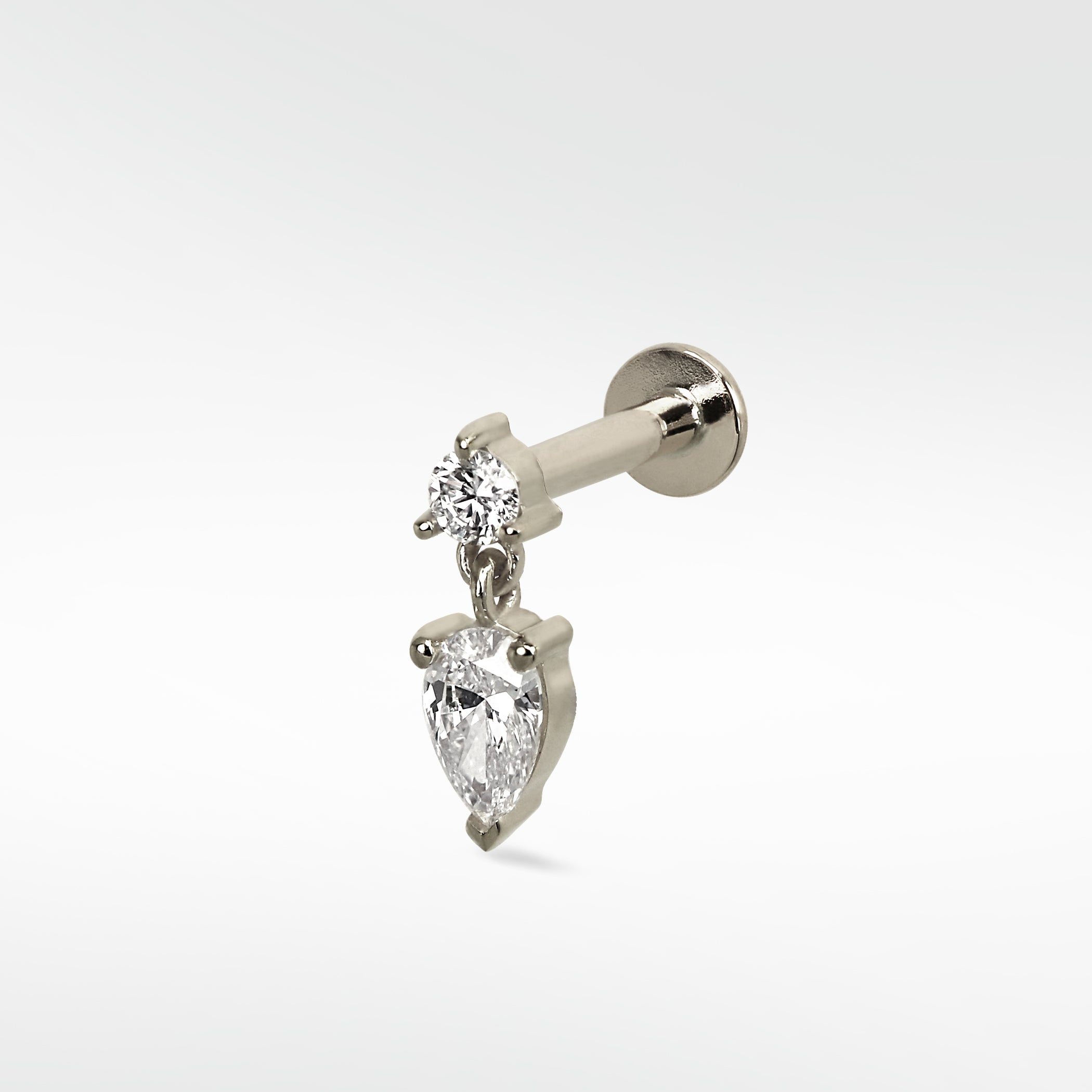 Pear Diamond Drop Stud