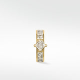 Modernist Princess Cut Diamond Hoop