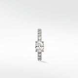 Modernist Oval Diamond Hoop