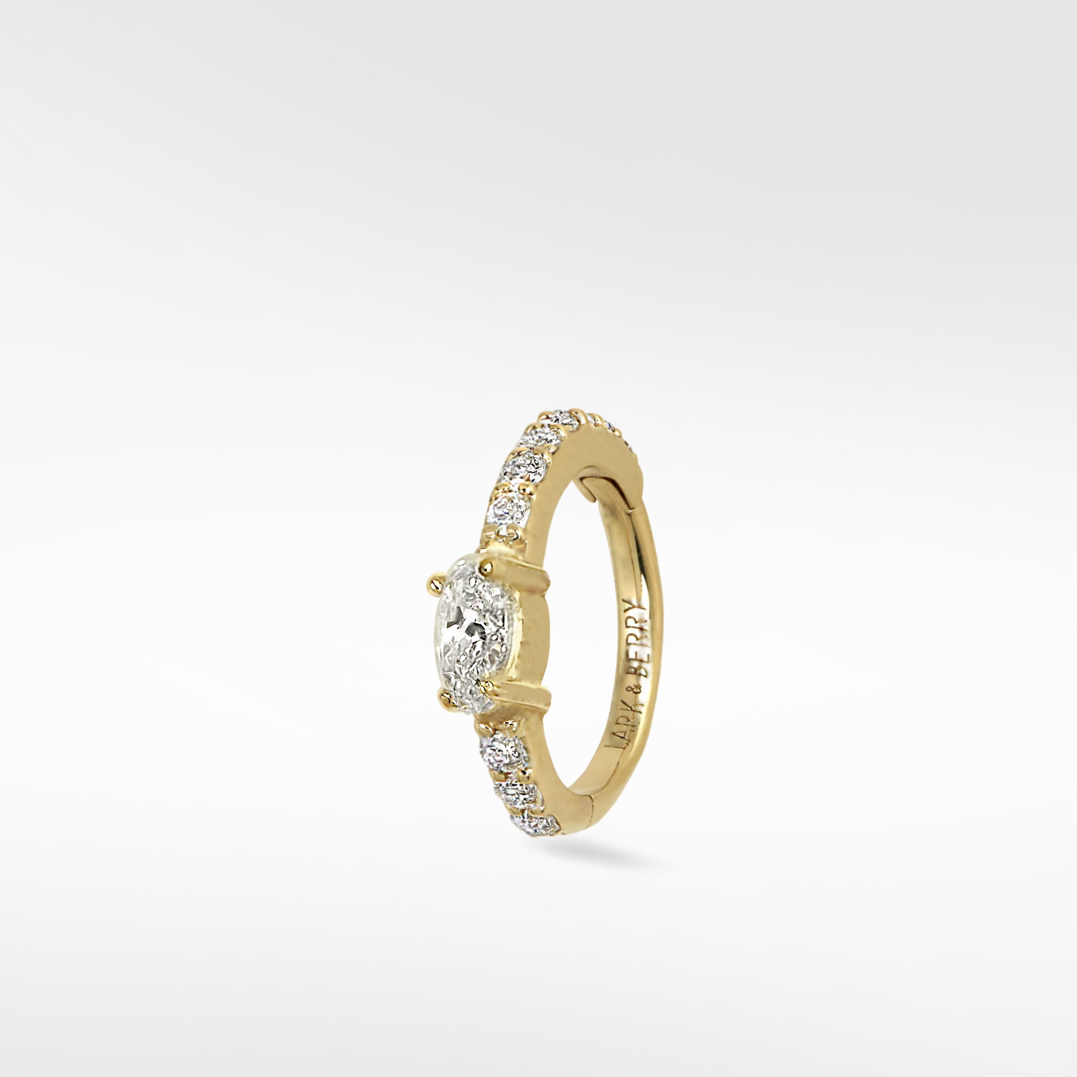 Modernist Oval Diamond Hoop