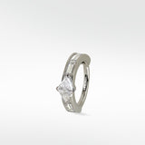 Modernist Triangle and Baguette Diamond Hoop