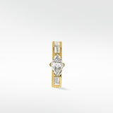 Modernist Triangle and Baguette Diamond Hoop