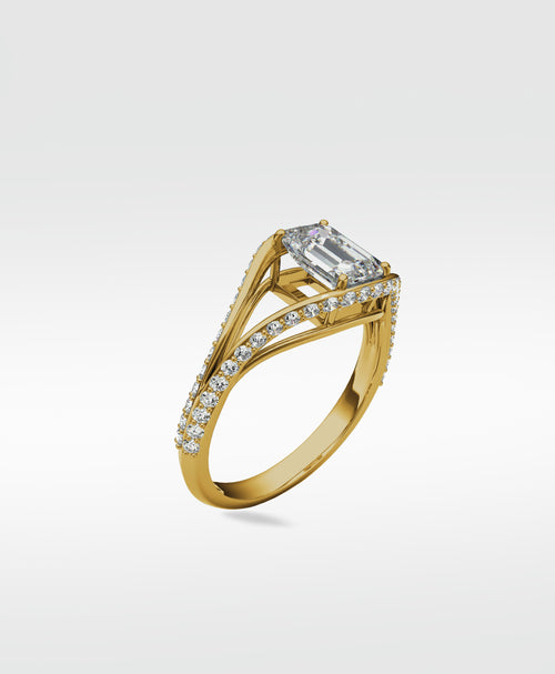 Pine Diamond Engagement Ring