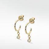 Cherry Blossom Gold Hook Earrings