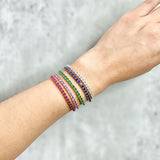The Everyday Stackable Ruby Tennis Silver Bracelet