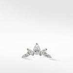 Lark & Berry Crown Crawler Independence earring in white gold with pear, marquise, and round diamonds.
