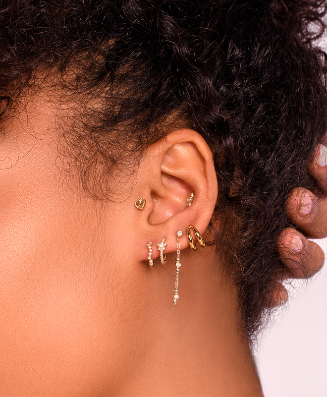 Night Wanderer Gold Hoop Earrings
