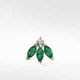 Blossom Stud Emerald and Diamond Earring