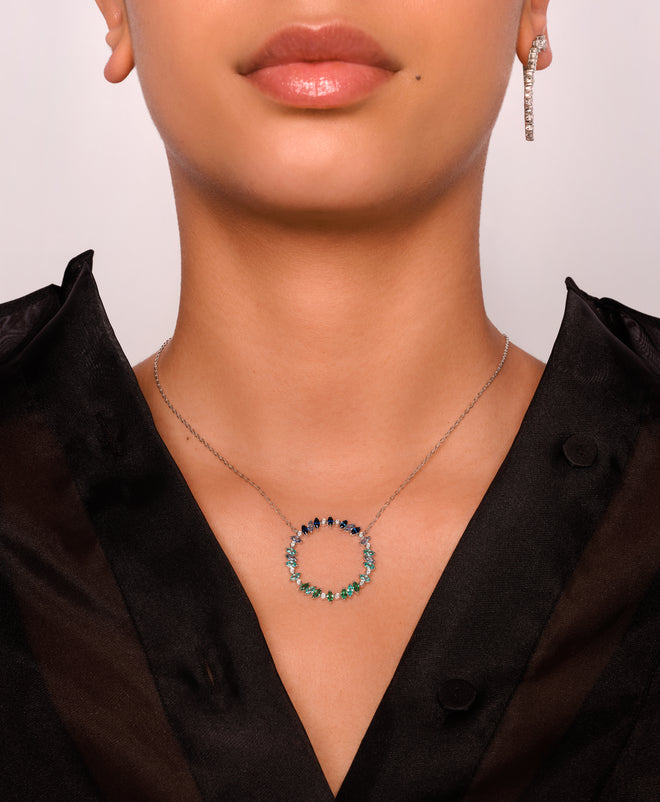Rainbow Veto Aqua Necklace