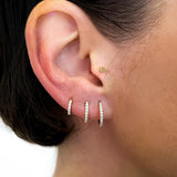 Modernist Diamond Pavé Small Hoop in Rose Gold