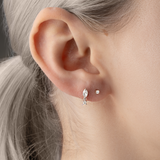 Modernist Diamond Dot Stud Earring