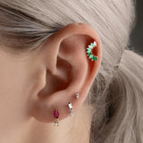 Quiet Luxury  Ruby Stud and Diamond Drop