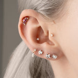 Queen's Crescent Pink sapphire Regal Stud Earring