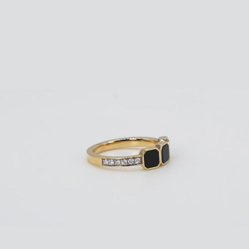 Eclipsis Onyx and Diamond Ring
