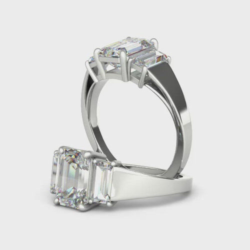 Plum Trinity Engagement Ring