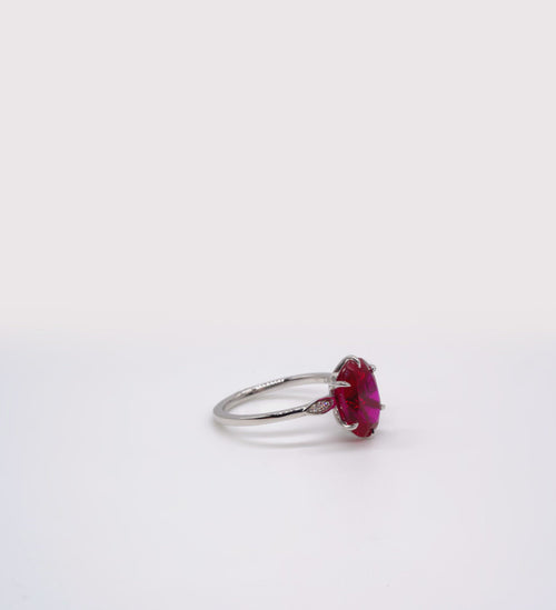 Flora Oval Ruby Cocktail Ring