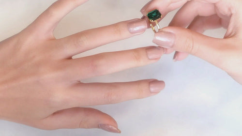 Flora Emerald Octad Cocktail Ring