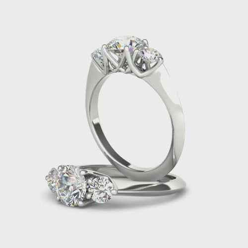 trinity engagement ring with cultured diamonds lab grown diamonds created diamonds lark and berry