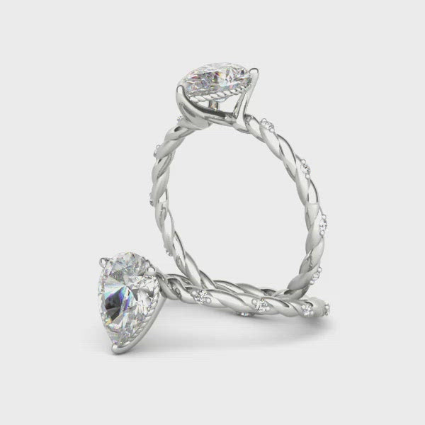 White gold engagement ring platinum engagement ring with cultured diamonds lab grown diamonds created diamonds lark and berry