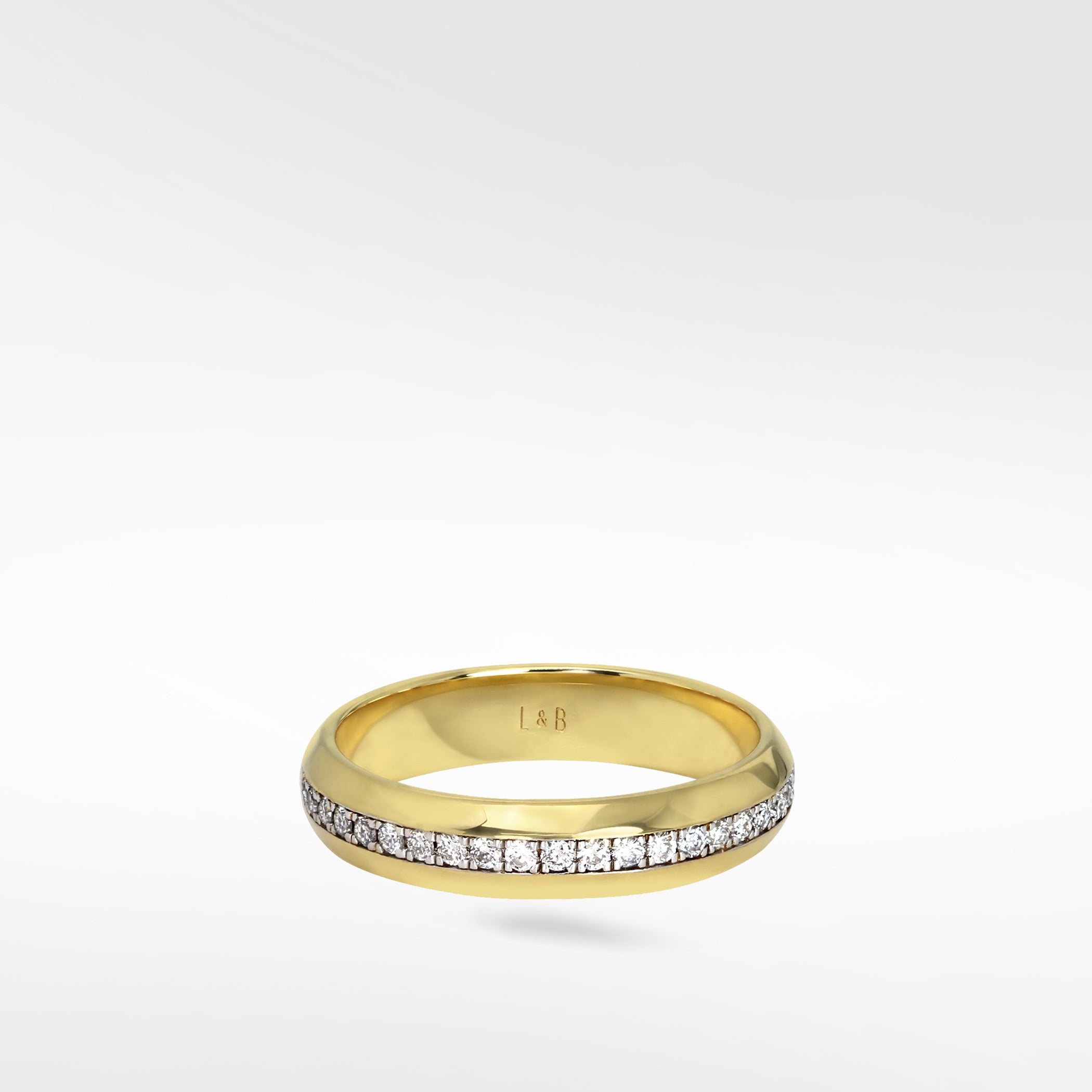 Horizon Band Ring with Diamonds