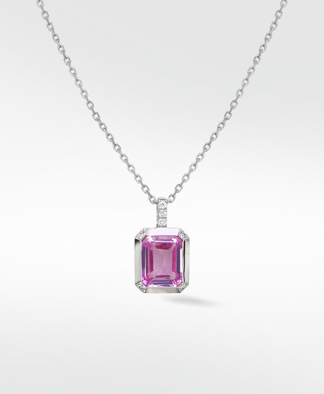 Blossom Pink Sapphire and Diamond Pendant