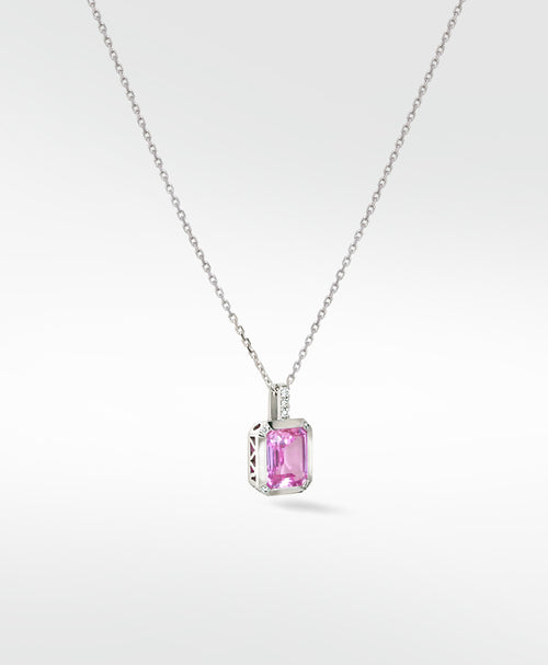 Blossom Pink Sapphire and Diamond Pendant