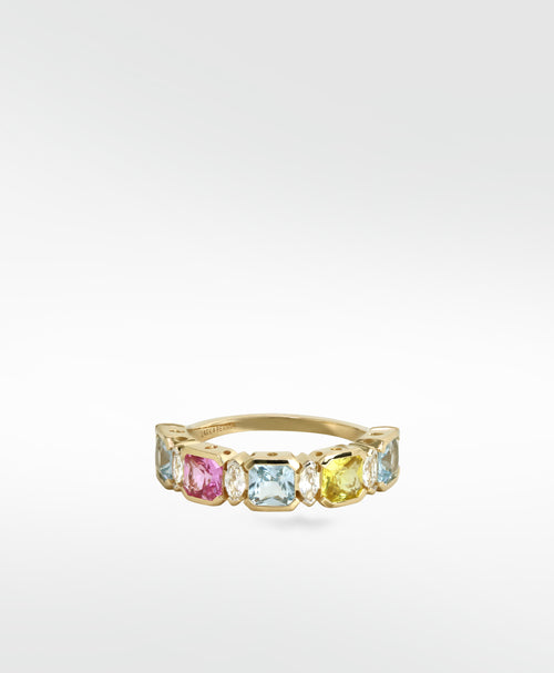 Blossom Sapphire Half Eternity Ring