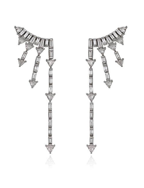 Supernova Statement Earrings in 18K White Gold (One of a Kind)